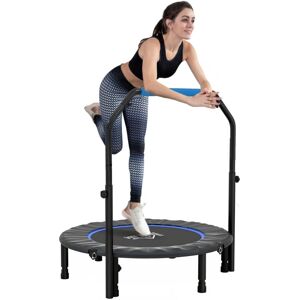 Homcom - 40'' Foldable Mini Fitness Trampoline w/ Foam Handle Blue' Homcom - 40'' Foldable Mini Fitness Trampoline w/ Foam Handle Blue'