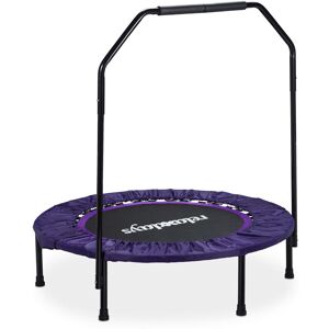 Relaxdays - Folding Indoor Trampoline with Handle, HxWxD: 113 x 102 x 102 cm, Max User Weight: 120 kg, Black-Purple Relaxdays - Folding Indoor Trampoline with Handle, HxWxD: 113 x 102 x 102 cm, Max User Weight: 120 kg, Black-Purple