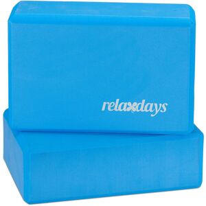 Relaxdays - Set of 2 Hard Foam Blocks to Practice Yoga, Non-Slip, hwd 8x23x15 cm, Blue Relaxdays - Set of 2 Hard Foam Blocks to Practice Yoga, Non-Slip, hwd 8x23x15 cm, Blue