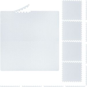 Relaxdays - Floor Mat, 8 Protective Mats For Sports & Fitness Equipment, Bordered, eva, Surface 3 m², WxD 60x60 cm, White Relaxdays - Floor Mat, 8 Protective Mats For Sports & Fitness Equipment, Bordered, eva, Surface 3 m², WxD 60x60 cm, White
