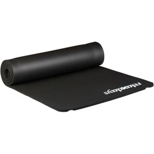 Yoga Mat 180x60 cm, Pilates, Fitness, Stretching, Carrying Strap, Non-slip, Gymnastics, 10 mm, Black - Relaxdays Yoga Mat 180x60 cm, Pilates, Fitness, Stretching, Carrying Strap, Non-slip, Gymnastics, 10 mm, Black - Relaxdays