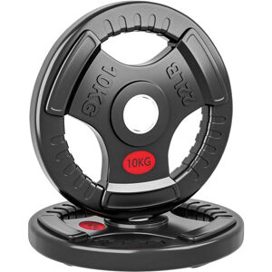 SPORTNOW 2 x 10kg Olympic Weight Plates, Weight Plate Discs with Tri-Grips SPORTNOW 2 x 10kg Olympic Weight Plates, Weight Plate Discs with Tri-Grips