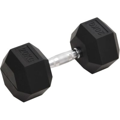 vidaXL 20kg Cast Iron Hex Dumbbell - Fitness Equipment vidaXL 20kg Cast Iron Hex Dumbbell - Fitness Equipment