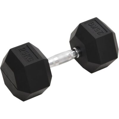 vidaXL 25 kg Cast Iron Hex Dumbbell - Fitness Equipment vidaXL 25 kg Cast Iron Hex Dumbbell - Fitness Equipment