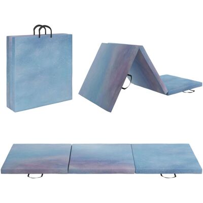 "HOMCOM 6FT Foldable Gymnastics Mat, Tri-Fold 2"" Thick Crash Mat, Blue" "HOMCOM 6FT Foldable Gymnastics Mat, Tri-Fold 2"" Thick Crash Mat, Blue"