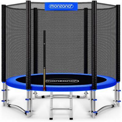 monzana 8ft Complete Trampoline Set tüv Rheinland gs Certified 244cm With Safety Net Access Ladder Edge Cover Spring Tool Home Childrens Garden Outdoor Blue monzana 8ft Complete Trampoline Set tüv Rheinland gs Certified 244cm With Safety Net Access Ladder Edge Cover Spring Tool Home Childrens Garden Outdoor Blue