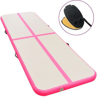 vidaXL Inflatable Gymnastics Mat with Pump - 700x100x10cm PVC Pink - Gym Carpet vidaXL Inflatable Gymnastics Mat with Pump - 700x100x10cm PVC Pink - Gym Carpet