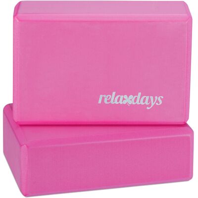 Relaxdays Yoga Blocks - Set of 2 Pink Non-slip Foam 15cm Relaxdays Yoga Blocks - Set of 2 Pink Non-slip Foam 15cm