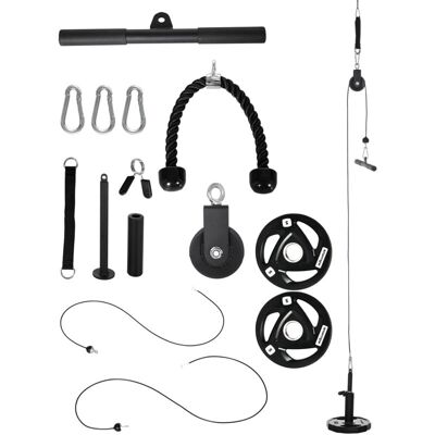 Sportnow - Cable Pulley System, Lat Pull Down System with diy Loading Weight Pin Sportnow - Cable Pulley System, Lat Pull Down System with diy Loading Weight Pin