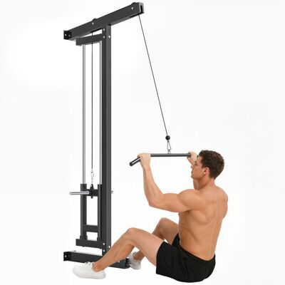 SPORTNOW Wall Mounted Crossover Cable Machine Lat Pull Down Machine SPORTNOW Wall Mounted Crossover Cable Machine Lat Pull Down Machine