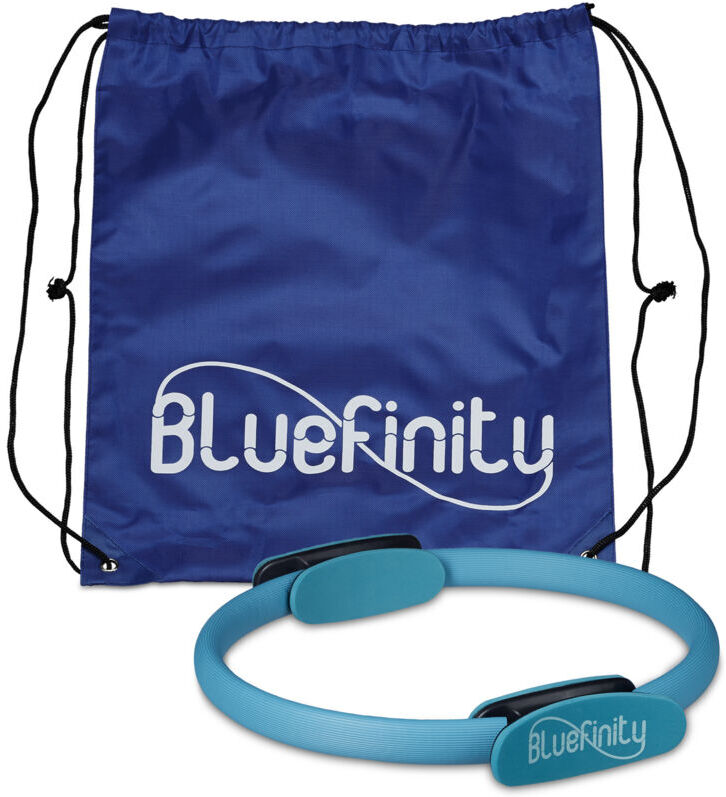 RELAXDAYS Set of 2 Bluefinity Pilates Rings, Double Handles, Padded, D: 39 cm, Fibreglass, Foam, Yoga Fitness Circle, Turquoise