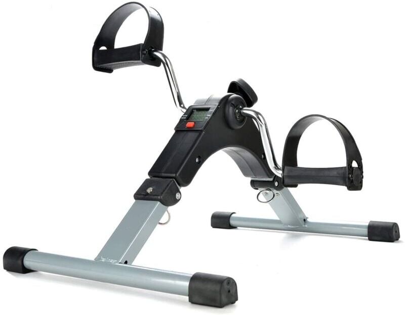 Holdfiturn Mini Folding Exercise Bike 50x41x28CM Foldable LCD Bicycle Trainer Helps Improve Circulation Flexibility Strength and Fitness (Grey)