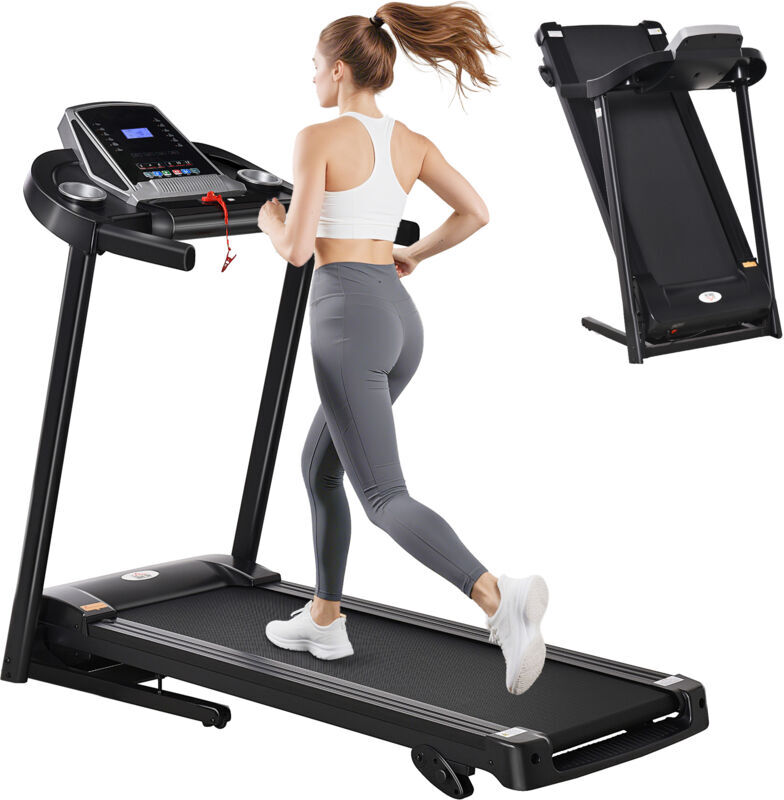 Homcom - Folding 12km/h Electric Treadmill Running Machine w/ Incline led Display