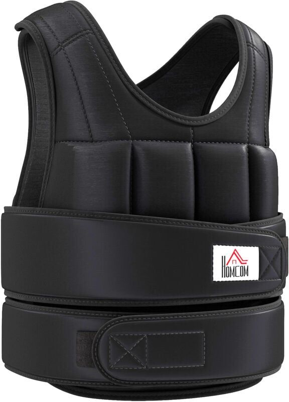 10KGS Adjustable Weight Vest Running Gym Training Weight Loss Black - Homcom