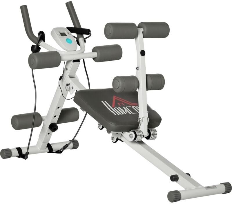 Homcom - Abdominal Trainer Core Workout Exercise Foldable Adjustable Steel Frame