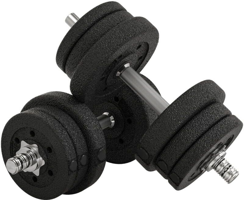 Adjustable Weights Dumbbells Set, Dumbbell Hand Weights for Home Office Gym Body Fitness Lifting Training, Black 25KG - Homcom