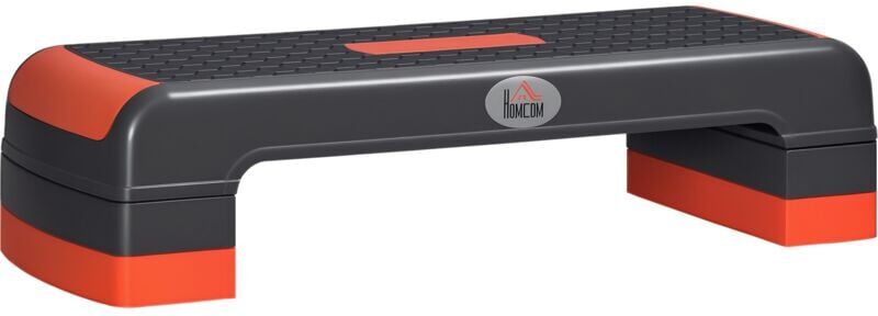 Aerobic Step Three-Level Adjustable Exercise Stepper for Home, Office Grey and Red - Homcom