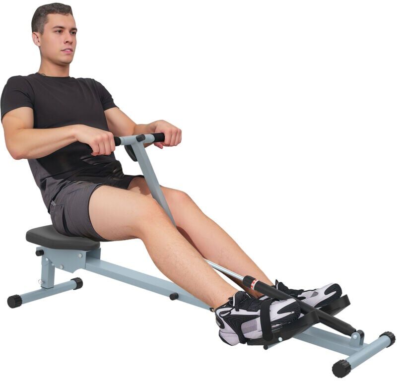 Homcom - 12 Level Fitness Rowing Machine Cardio Fitness Workout and Gym Training