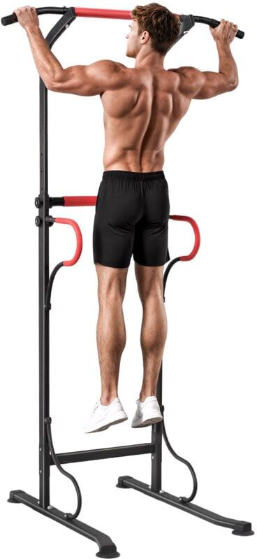 Homcom - Steel Multi-Use Exercise Power Tower Station Adjustable Height w/ Grips