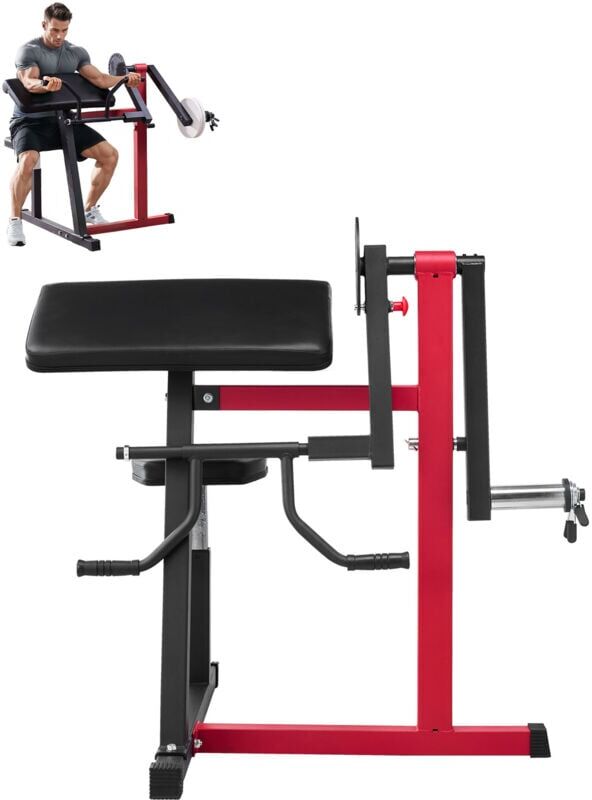 Mophorn 2-in-1 Preacher Curl Machine, Bicep Curl & Triceps Extension Station, Seated Arm Isolation, Strength Training Bench for Home Gym