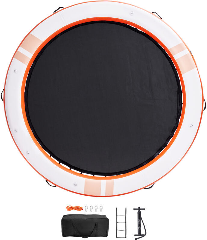 Mophorn - Inflatable Floating Dock, 10FT Platform with 8FT Trampoline Mesh Pool, Non-Slip Water Mat, Portable Bag & Detachable Ladder for Pool, Beach