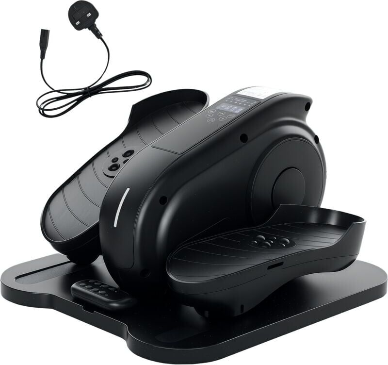 Sportnow - Under Desk Elliptical Machine Pedal Exerciser w/ 10 Speeds, Black