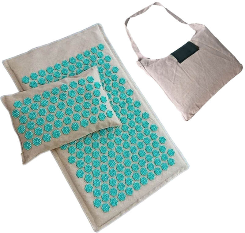 TLILY Yoga Acupressure Back Massage Mat Pillow Set Relieves Back, Neck and Sciatica Pain