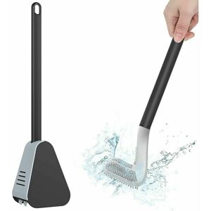 Denuotop - Golf Toilet Brush, Long Handled Toilet Brush [With Base], Silicone Toilet Brush, No Dead Ends, Auto Open Toilet Cleaning Brush for