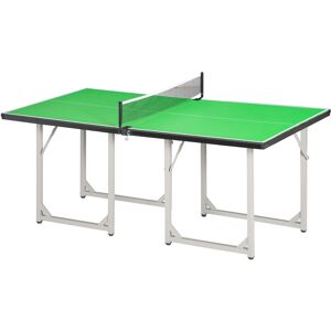 Tennis Table Ping Pong Foldable with Net Game Steel 183cm Indoor Green - Green - Homcom