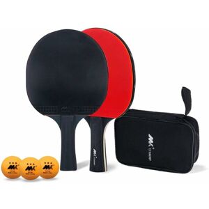 Langray - Table Tennis Set, Ping Pong Paddle Set, Outstanding Attack and Defense Control, Consists of 2 Rackets, 3 Table Tennis and 1 Storage Bag