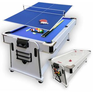 Simba Multigame Pool Table 7-foot blue with Air Hockey + Table Tennis – Mattew White