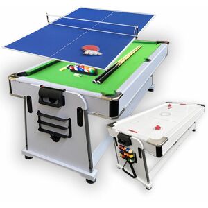 Simba Multigame Pool Table 7-foot green with Air Hockey + Table Tennis – Mattew White