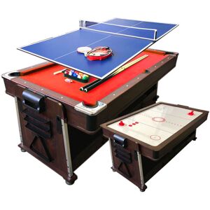 Simba Multigame Pool Table 7-foot red with Air Hockey + Table Tennis – Mattew