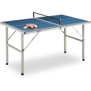 Relaxdays Ping Pong Table, Foldable, Indoor, with Net, Tennis, HxWxD: 72 x 76 x 125 cm, Children, Fun & Exercise, Blue