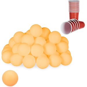 Relaxdays - Ping Pong Balls, 48x Pieces, Table Tennis, Plastic, Plain, Beer Game, Drink, Set, Party, 38 mm ø, Yellow