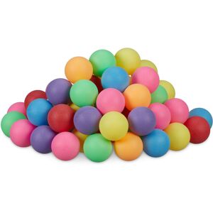 Ping Pong Balls, 100x Pieces, Table Tennis, Plastic, Plain, Beer Game, Drink, Set, Party, 40mm ø, Colourful - Relaxdays