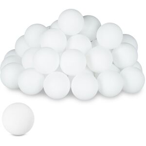 Ping Pong Balls, 144x Pieces, Table Tennis, Plastic, Plain, Beer Game, Drink, Large Set, Party, 40mm ø, White - Relaxdays