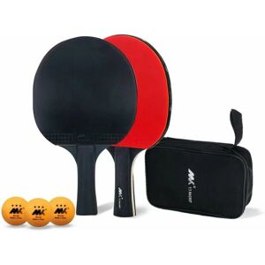 HOOPZI Table Tennis Set, Ping Pong Paddle Set, Outstanding Attack and Defense Control, Consists of 2 Rackets, 3 Table Tennis and 1 Storage Bag