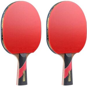Tlily - 2X Super Powerful Ping Pong Racket Bat, 6 Star Table Tennis Sticky Pimples In (Writing Grip - Hand Grip)