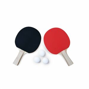 Sweeek - Pair of ping pong paddle + 3 balls, Kit ping pong, Black and Red