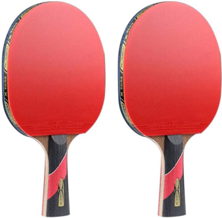 Tlily - 2X Super Powerful Ping Pong Racket Bat, 6 Star Table Tennis Sticky Pimples In (Writing Grip - Hand Grip)