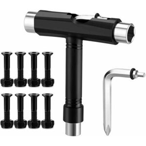 Gotrays - Skateboard T-Tool, Portable Multifunction T-Tool Wrench, with 8 Skateboard Deck Nails and L-Type Allen Wrench, for Skateboard, Tools, Gotrays - Skateboard T-Tool, Portable Multifunction T-Tool Wrench, with 8 Skateboard Deck Nails and L-Type Allen Wrench, for Skateboard, Tools,