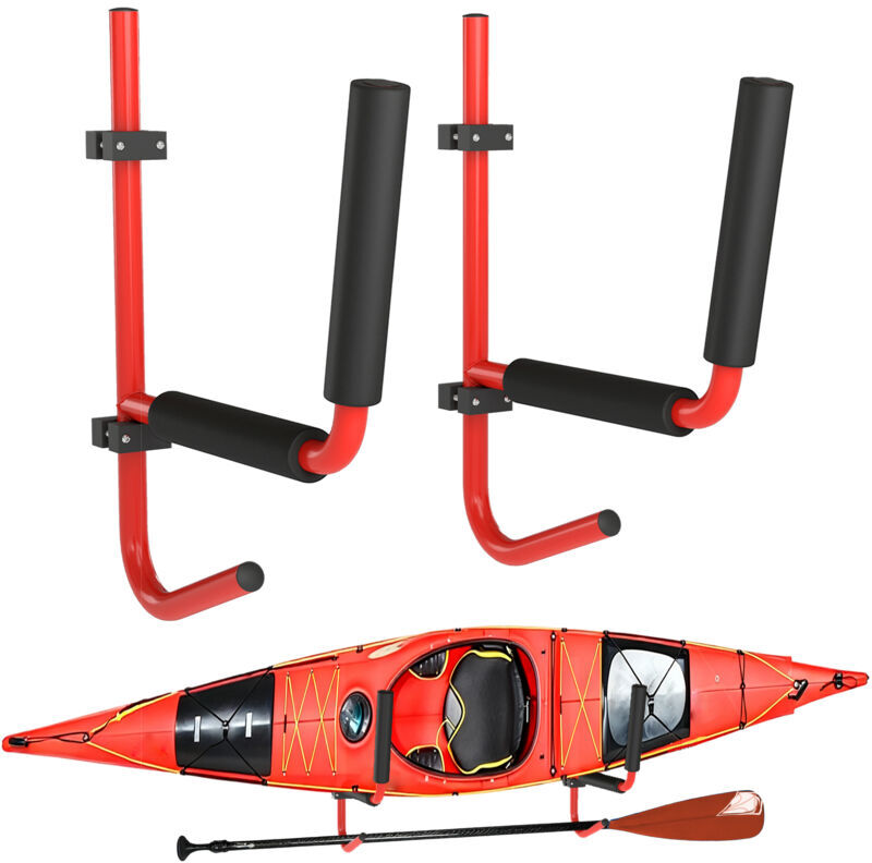 Homcom - Kayak Wall Mount Rack Heavy Duty Storing Storage Hangers Canoe w/ Fixings