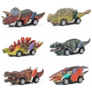 Orchidée - Dinosaur Toy Pull Back Cars Dino Cars Toys Vehicle Truck Toy (6 Pack)