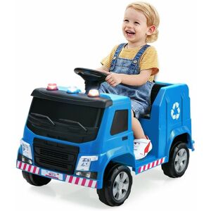 COSTWAY Kids Ride on Garbage Truck 12V Electric Toy Car Recycling Truck Remote Control - Blue