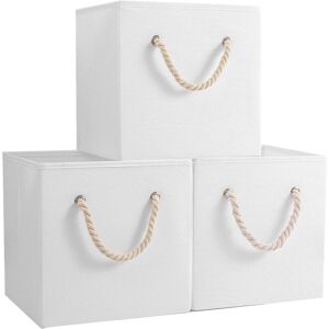 HÉLOISE Storage Box, Without Lid Storage Boxes, for Towels, Books, Toys, Clothes and So On 33x33x33cm (White, 3-Pack)