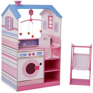 Teamson Kids - Olivia's Little World Two-Sided 6-in-1 Wooden Baby Doll Changing Station, Multi