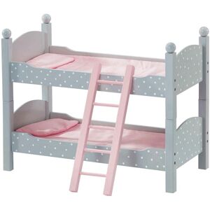Teamson Kids - Olivia's Little World 18' Doll Wooden Convertible Bunk Bed with Ladder, Grey