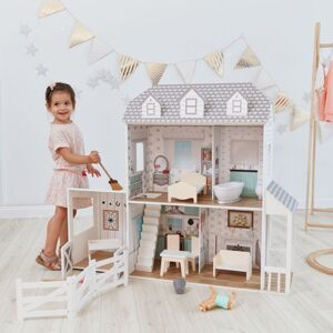 Teamson Kids - Olivia's Little World Farmhouse 2-Story Wooden Doll House for 12' Dolls