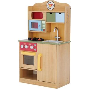 Teamson Kids - Little Chef Florence Classic Interactive Wooden Play Kitchen, Wood Grain